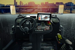 interior view of dash display Hamm Smart compact in asphalt compactor
