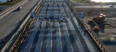 aerial view IronBot on St. Lucie Florida bridge project