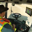 worker using Trimble Earthworks for Soil Compactors – Horizontal Steering Control technology