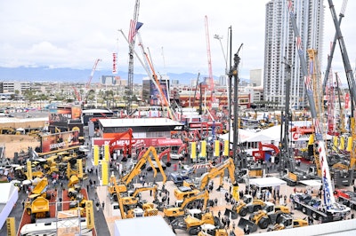 Aerial view of the Festival Grounds at CONEXPO-CON/AGG 2020 in Las Vegas