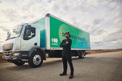 Cummins' new Accelera brand and green colors on truck