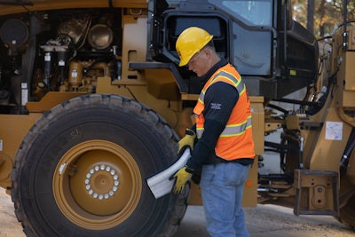 checking filter on small wheel loader