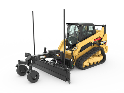 Cat 259D CTL with grader blade