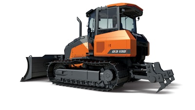 Develon DD130 dozer on white background