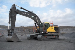Volvo CE EC500 excavator in gravel pit