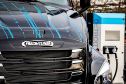 Freightliner eCascadia at charging station