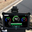 monitor displaying RTDensity readings in cab of vibratory asphalt compactor