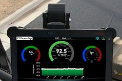monitor displaying RTDensity readings in cab of vibratory asphalt compactor