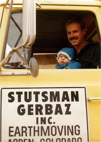 Shay Stutsman as child with father Dave in Stutsman Gerbaz truck cab