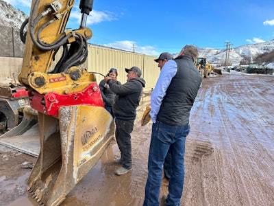 stutsman gerbaz group with rodradar excavator bucket with ground penetrating radara