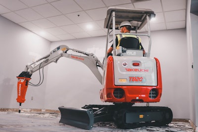 Takeuchi TB20e with hammer attachment