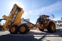 Volvo CE A30G articulated dump truck made of fossil free steel with bed in dump mode