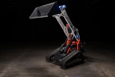 Bobcat RogueX with lift arm extended studio shot