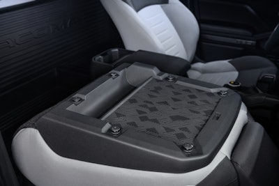 Rear seatback can also fold down flat for additional loading surface.