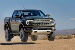 Catching air is Raptor's hallmark and that's no exception for the 2024 Ford Ranger Raptor shown above.