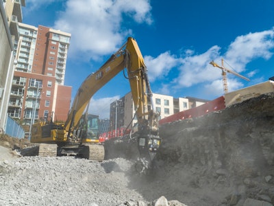 Cat rotary cutter being utilized
