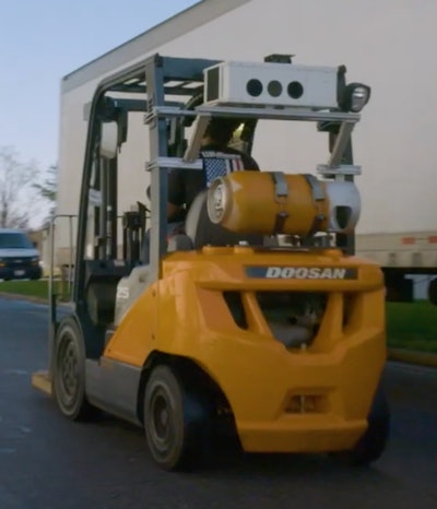 Cabin Cool M100 installed on a forklift
