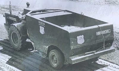 Black and white brochure image of a person operating the duopactor