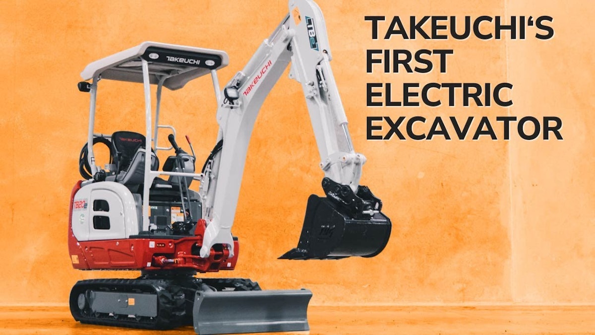 Video Takeuchi unveils its first electric excavator, the TB20e