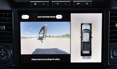 driver view of tailgate camera on 2023 Ford Super Duty