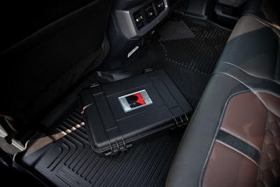 floorboard with case of the roush super duty