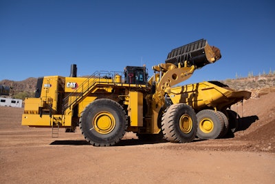 Cat 995 Wheel Loader loading a haul truck