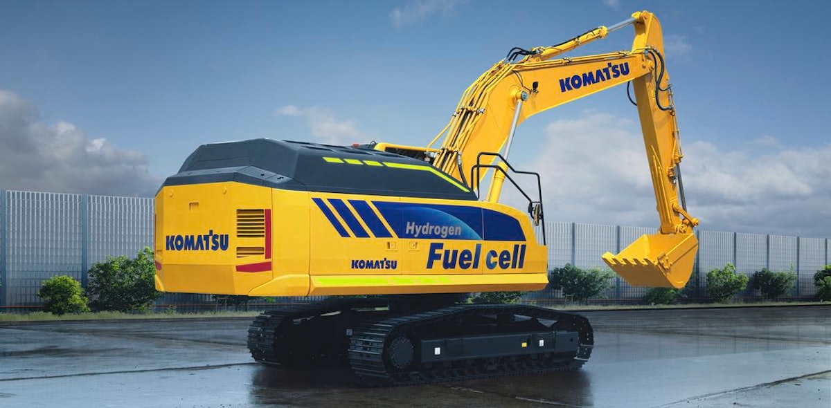 Komatsu Testing Mid-Sized Hydrogen Fuel Cell Excavator