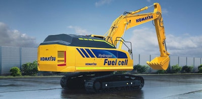 Komatsu hydrogen fuel cell powered mid-sized excavator