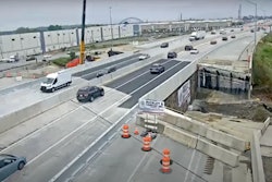 aerial live cam screenshot reopened temporary section I-95 Philadelphia