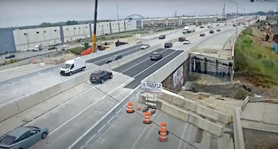 aerial live cam screenshot reopened temporary section I-95 Philadelphia