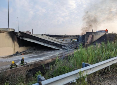 collapsed bridge I-95 Philadelphia northbound