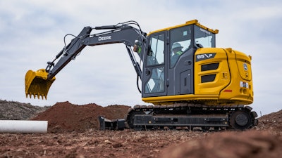 John Deere 85 P-Tier excavator in action