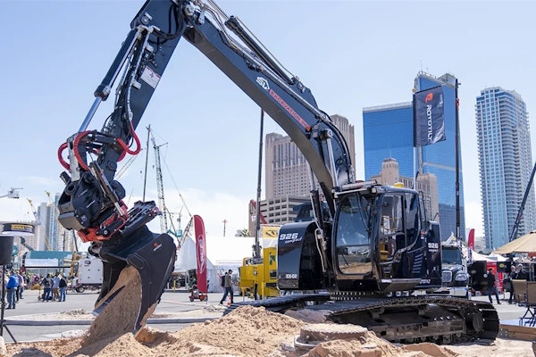 Rototilt tiltrotator excavator ConExpo 2023 display