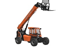 SkyTrak 6042 telehandler on white background
