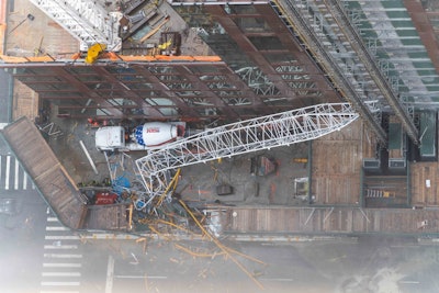 Collapsed Crane Aerial View