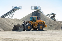 Wheel loader at a rock quarry