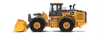 John Deere 744 X-Tier studio shot.