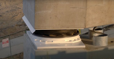 LA Sixth Street Viaduct seismic isolation Bearing on support column