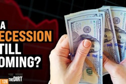 Person holding $100 bills with text overlay that says, 'Is a recession still coming?' Episode 128 The Dirt youtube thumbnail