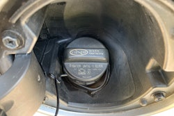 Though the Environmental Protection Agency approved of E15 for use in model year 2001 vehicles and up, not all OEMs got on board. The gas cap on this 2014 Toyota Tundra that's equipped with a 5.7-liter V8 states 'Up to E10 Gasoline Only.'