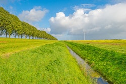 ditch with water in field