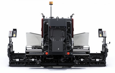 rear view Dynapac F1250CS Plus paver white background