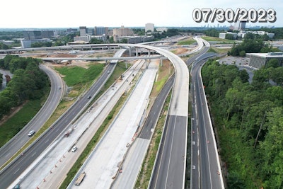 aerial view looking south on SR 400 at the I-285 SR 400 interchange