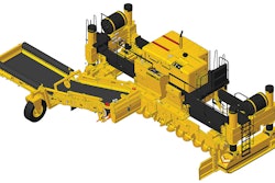 Gomaco GP460 concrete slipform paver and placer/spreader