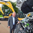 JCB Chairman Lord Bamford with Hydrogen-Powered Van and Excavators.
