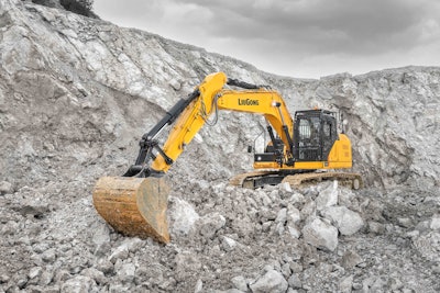 LiuGong 922F excavator in rock quarry