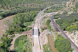 A modular steel bridge designed by Acrow was installed along Colorado State Highway 133 to accommodate a culvert repair.