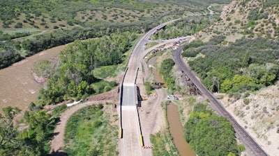 A modular steel bridge designed by Acrow was installed along Colorado State Highway 133 to accommodate a culvert repair.