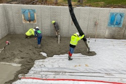 Kurk Inc. crew pouring basement floor at a jobsite