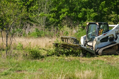 IronCraft X-Treme Tree Reaper brush cutter attachment on a CTL